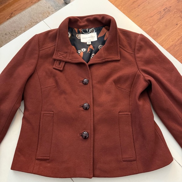 Dark Academia Cottagecore Rust 100% Wool Terracota Burnt Orange Coat Jacket - Picture 2 of 6
